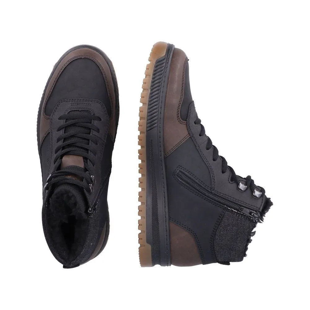 Rieker Herren Schnürboots TEX- Membran Warmfutter Extraweite H schwarz S23 38545-00